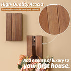 Foldable Wall Hooks 2Pack: Rustic Wooden Coat Hooks Mounted - Image 2