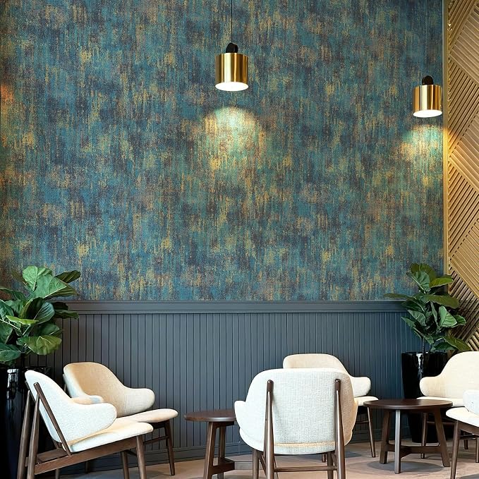 JiffDiff Vintage Metallic Peel and Stick Wallpaper Industrial Metallic Concrete - Image 2