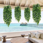 Waipfaru 4Pcs Fake Hanging Plants 2.7ft Fake Plants Eucalyptus Leaves UV - Image 7