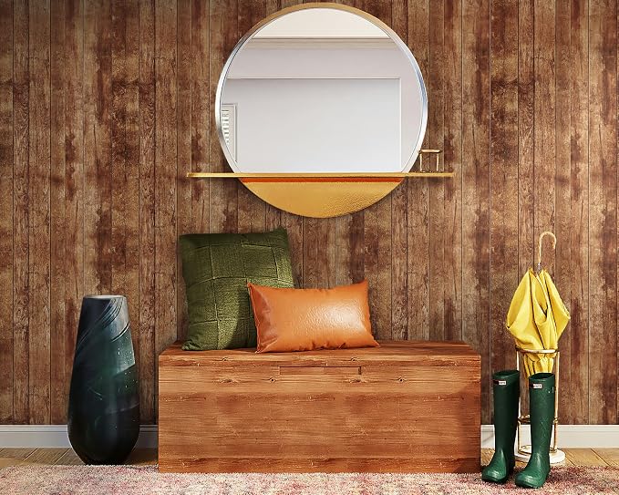 FLFK Brown Wood 16" x 256" Removable Wallpaper Peel and Stick - Image 3