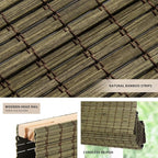 LazBlinds No Tools No Drill Cordless Bamboo Roman Shades, Privacy Window - Image 2