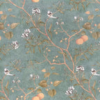 Laatse Green Floral Wallpaper Peel and Stick Bird Wallpaper 17.5" x 393" by Laatse