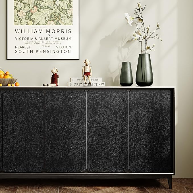 Abyssaly Black Textured Peel and Stick Wallpaper - Image 8