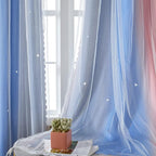 XiDi Curtains for Bedroom Decor, Rainbow PinkGreyBlue-52-90 - Image 4