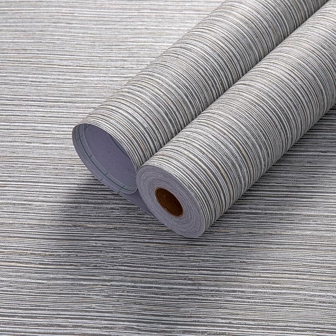 Haimin Grasscloth Wallpaper Textured 24in X 393in Fabric Contact Paper Brown - Image 8