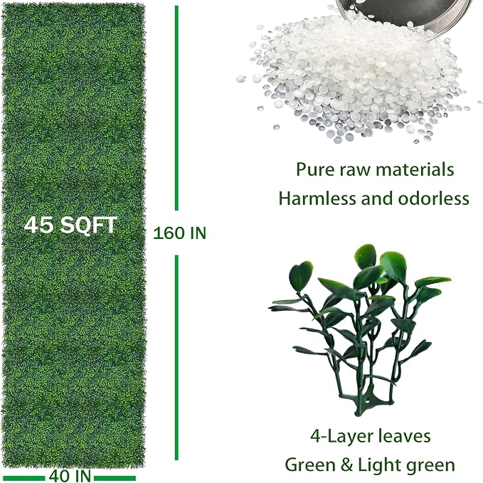 ODTORY Artificial Ivy Privacy Fence Wall Screen: 40X160 in UV-Anti Faux Boxwood - Image 2