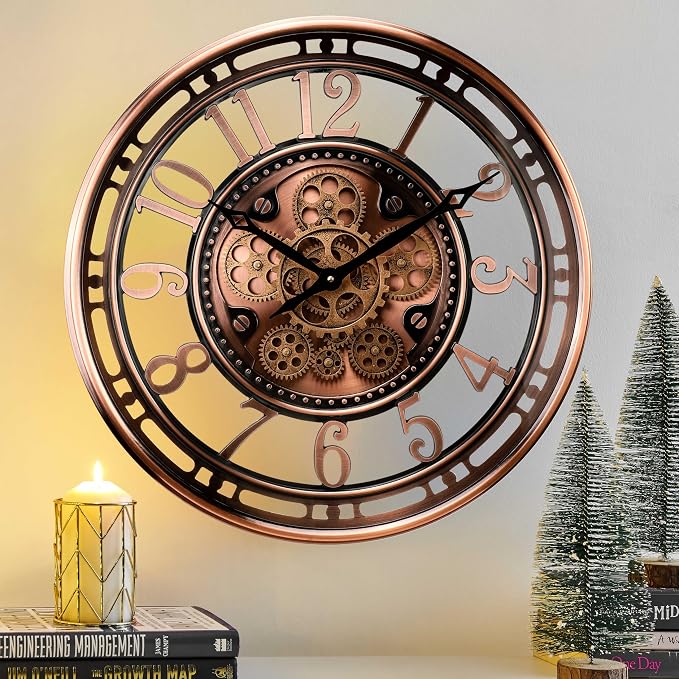CLXEAST 21 Inch Moving Gear Wall Clock - Image 8