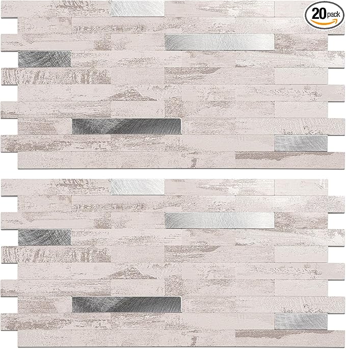 Peel and Stick Backsplash Tile Waterproof Removable PVC Wall Sticker 3D Faux by KOYNSLE