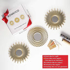 BONNYCO Gold Mirrors for Wall Pack of 3, Round Wall Mirrors Bedroom Room and - Image 7