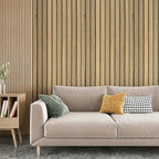 VEELIKE Natural Oak Wood Slat Wallpaper Peel and Stick Light Wood Panel Look - Image 5
