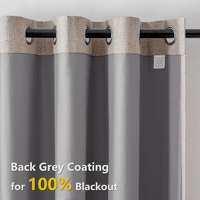 IGEMAEVE Linen Blackout Curtains 108 Inches Long - Image 8