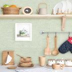 Amiya Grasscloth Wallpaper Sage Green Peel and Stick Faux Fabric Linen Contact - Image 2
