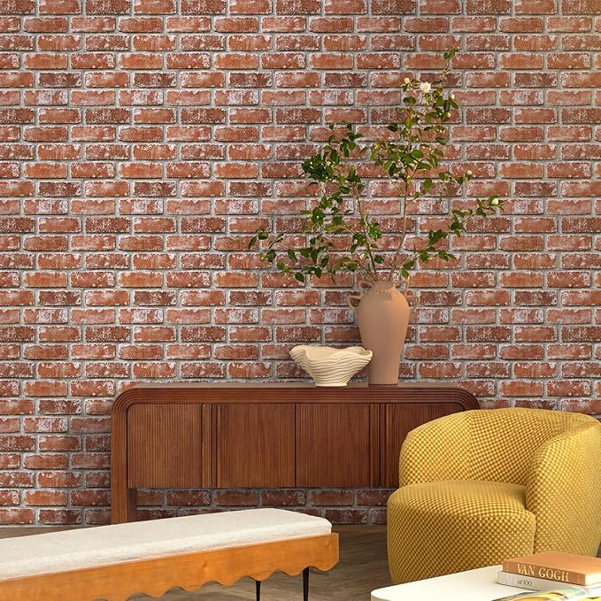 3D Peel and Stick Faux Brick Wall Panels 11.8" x 11.8" 10-Pack, Small - Image 4