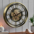 CLXEAST 21 Inch Industrial Moving Gears Wall Clock, Modern Farmhouse Arabic - Image 7