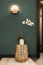 Guvana Grasscloth Peel and Stick Wallpaper Green/Gold Textured Contact Paper - Image 2