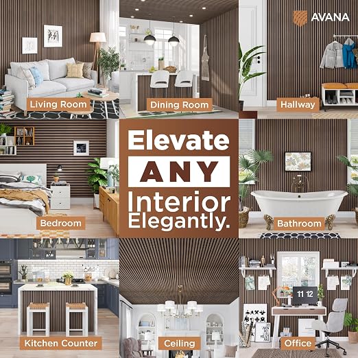 Avana Acoustic Wood Wall Panels – 93.2x11.25 Inch Panels – Fits 94x12 Layout – - Image 3