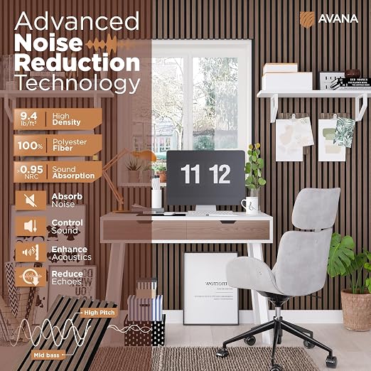 Avana Acoustic Wood Wall Panels – 93.2x11.25 Inch Panels – Fits 94x12 Layout – - Image 5