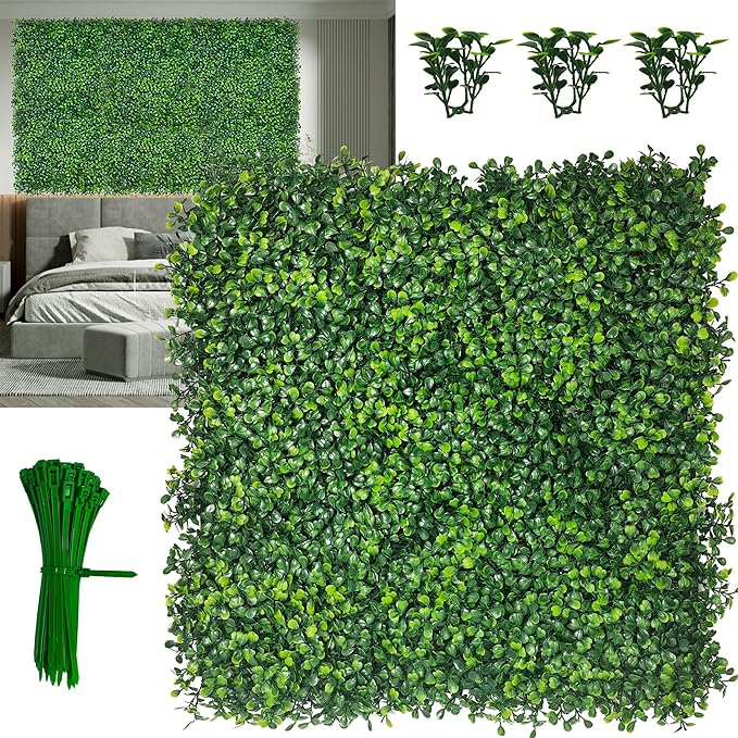 Artificial Grass Wall Panel, Outdoor Patio Balcony Privacy & Ivy Fence Covering by DOPGIB