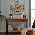 CLXEAST 28 Inch Gold Moving Gear Wall Clock - Image 6