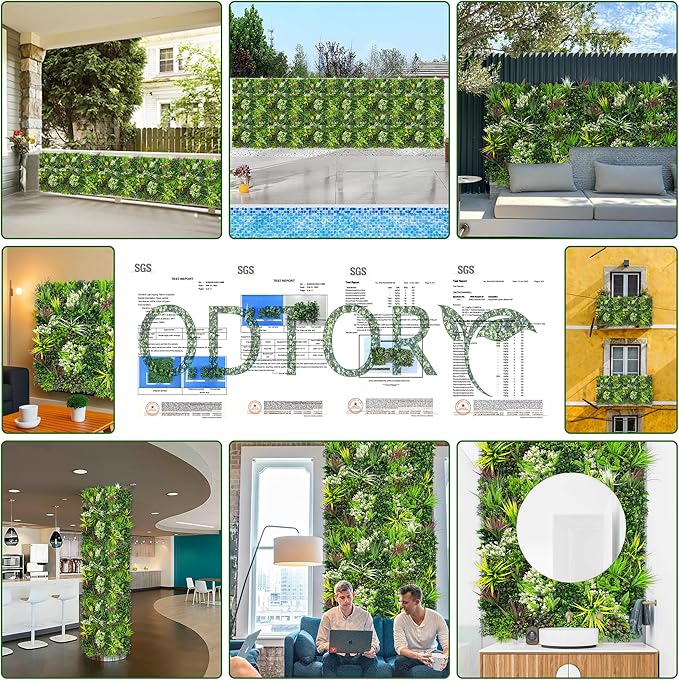 ODTORY Artificial Plant Wall Panels: 80"×120" UV-Anti Faux Grass Wall Backdrop - Image 6