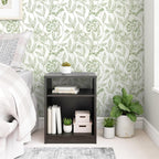 Timeet Peel and Stick Wallpaper Green Floral Wall Paper - Image 3
