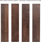 Kate and Laurel Atwood Three-Tiered Adjustable Mango Wood Wall Shelf, Walnut - Image 7