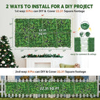 Artificial Boxwood Panel 8 Pieces 20"x20", Faux Ivy Privacy Fence Screen - Image 6