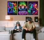 3Pcs Cool Gaming Wall Art Retro Video Gamer watercolor Posters Pictures - Image 4