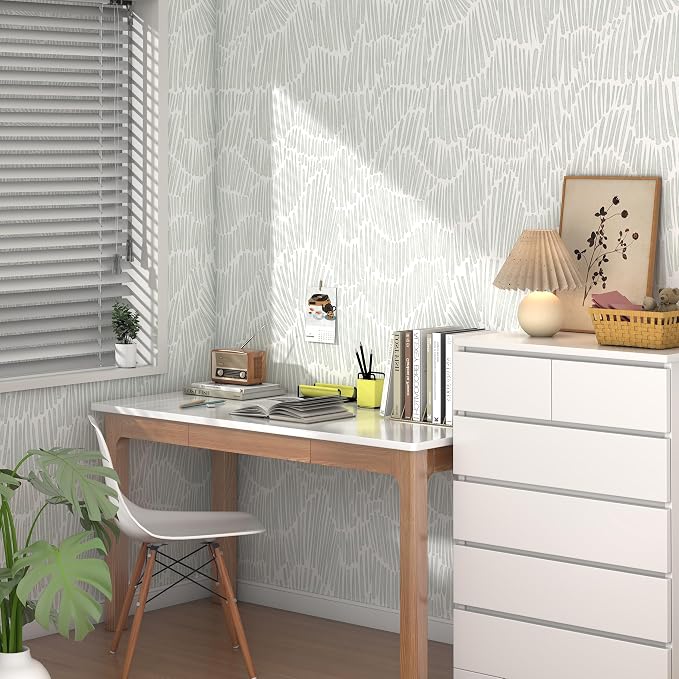 Theper Green Wallpaper 17.3"×787" Modern Striped Wall Paper Peel and Stick - Image 6