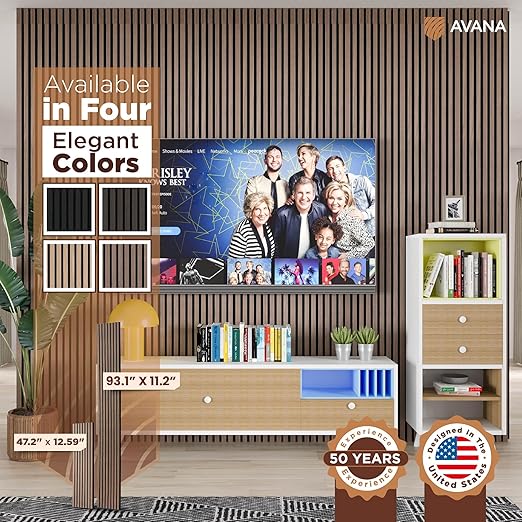 Avana Acoustic Wood Wall Panels – 93.2x11.25 Inch Panels – Fits 94x12 Layout – - Image 7
