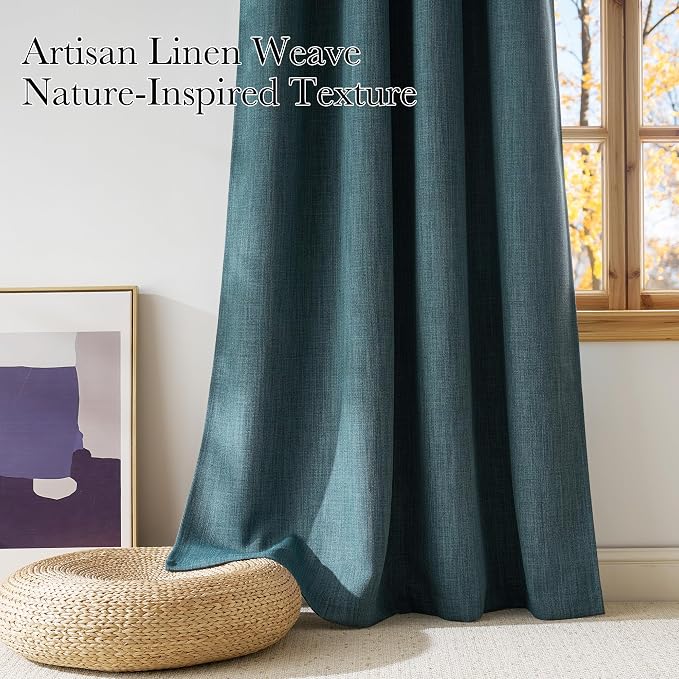 NICETOWN Greyish Blue Room Darkening Curtains 84 inches Long - Image 3