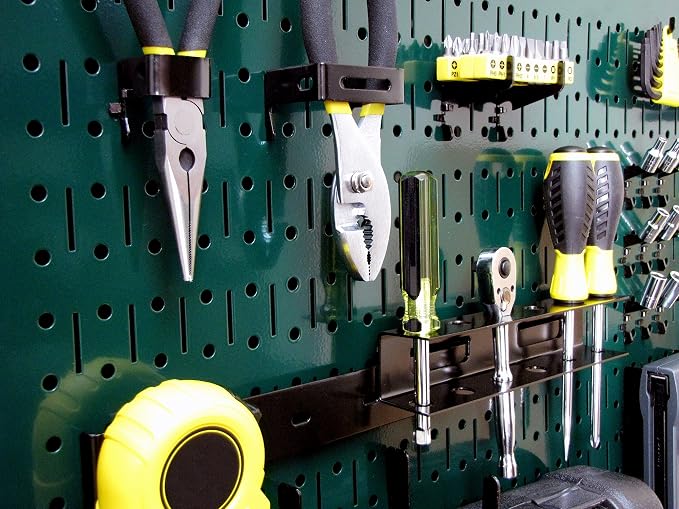 Wall Control Pegboard 16in x 32in Horizontal Green Metal Pegboard Tool Board - Image 6