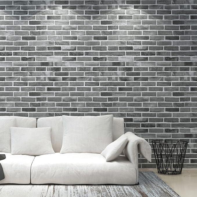 Art3d 10-Pack 52.5 Sq.Ft Faux Brick 3D Wall Panels Peel and Stick in Stone Ash - Image 2