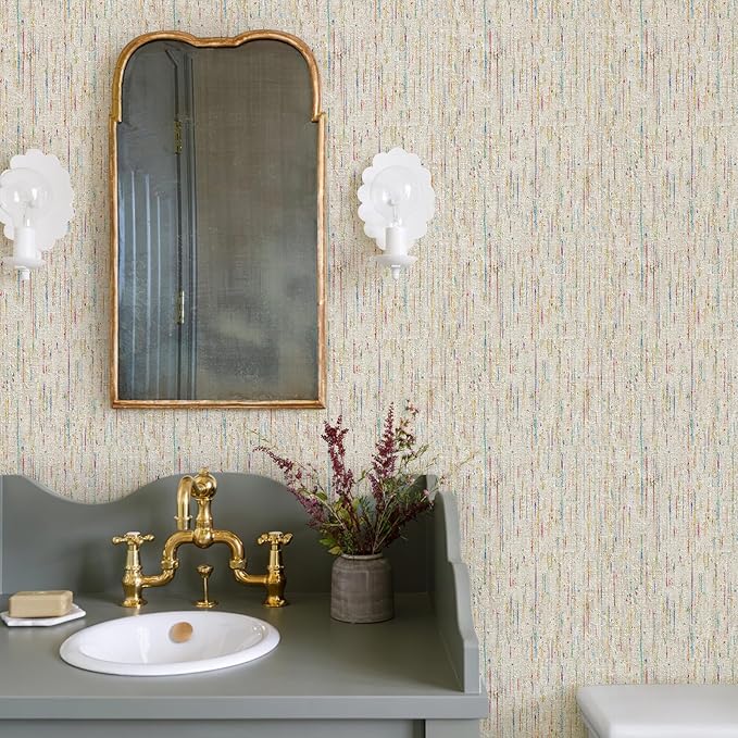 JiffDiff Woven Wallpaper Peel and Stick 17.3" x 400" Colorful Paint Grasscloth - Image 5