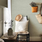 JiffDiff Grasscloth Wallpaper Peel and Stick Cream Grassweave Peel & Stick - Image 2
