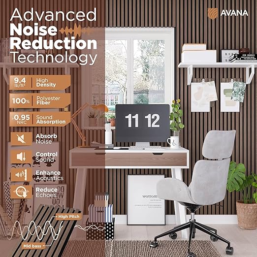 Avana Acoustic Wood Wall Panels – 93.2x11.25 Inch Panels – Fits 94x12 Layout – - Image 5