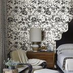 JiffDiff Floral Vintage Wallpaper Peel and Stick Wall Stick Black Rose - Image 3