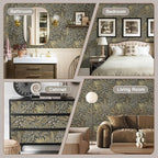 Safiyya Brown Vintage Floral Wallpaper Peel and Stick Contact Paper 17.3" x - Image 5