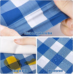 Kochorie 54 Inch x 300 Ft Blue Checkered Plastic Table Cloth Roll Disposable - Image 3