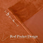 NICETOWN Orange Velvet Curtains 90 inch Long - Image 6