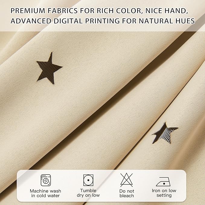 XiDi Beige Girls Curtains for Bedroom, Girls Room Blackout Curtains for 63 - Image 5