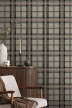 NextWall Harry & Grace Herringbone Plaid Premium Matte Non-Woven Peel and Stick - Image 2