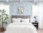 Safiyya 787"x17.3" Blue Peel and Stick Wallpaper Boho Contact Paper Modern - Image 6