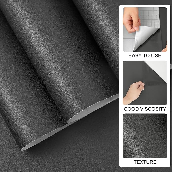 practicalWs 15.7"x 590.5" Grey Wallpaper Self Adhesive Peel and Stick Wall - Image 2