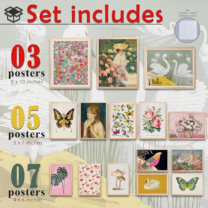 LANCHI95 15 Pcs Maximalist Gallery Wall, Colorful Eclectic Decor, Colorful Art - Image 2