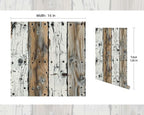 FLFK Wood Wallpaper Peel and Stick Gray-White and Brown Shiplap Wall Paper - Image 2