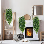 Waipfaru 4Pcs Fake Hanging Plants 2.7ft Fake Plants Eucalyptus Leaves UV - Image 4