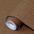 Brown Grasscloth Peel and Stick Wallpaper 17.3"x300" Faux Linen Textured by Uooar
