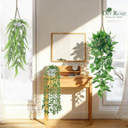 Der Rose 4Pcs Fake Plants Hanging Artificial Ivy Vine Faux Eucalyptus Hanging - Image 2
