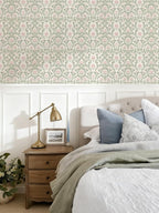 YXTII 590.5" × 17.3" Floral Wallpaper Peel and Stick Pink and Green Wallpaper - Image 3